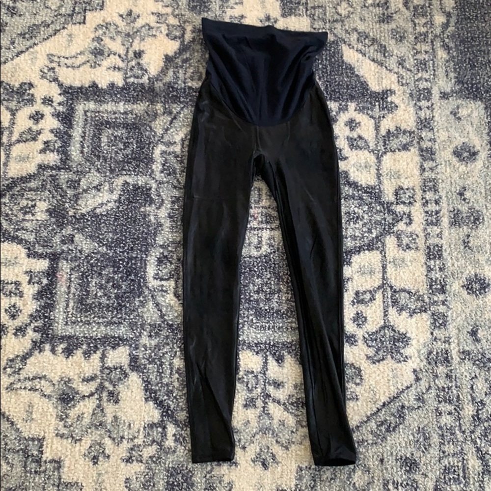 Spanx Mama Faux Leather Maternity Leggings (M)